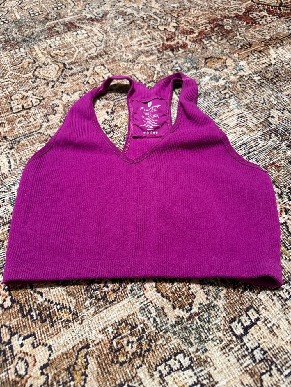 Free People Ribbed Racerback Bralette - Magenta